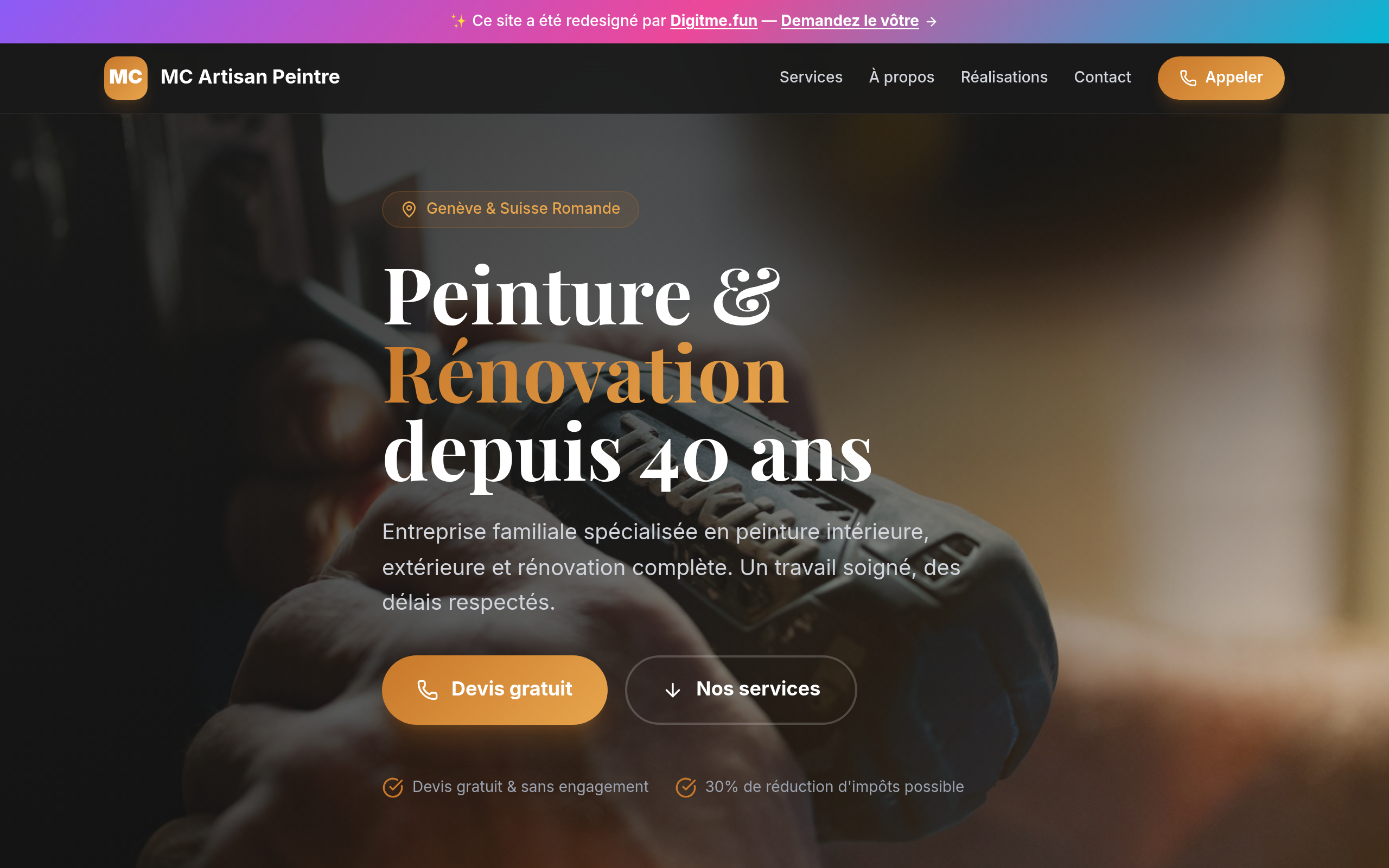 MC Artisan Peintre — Redesign par Digitme.fun