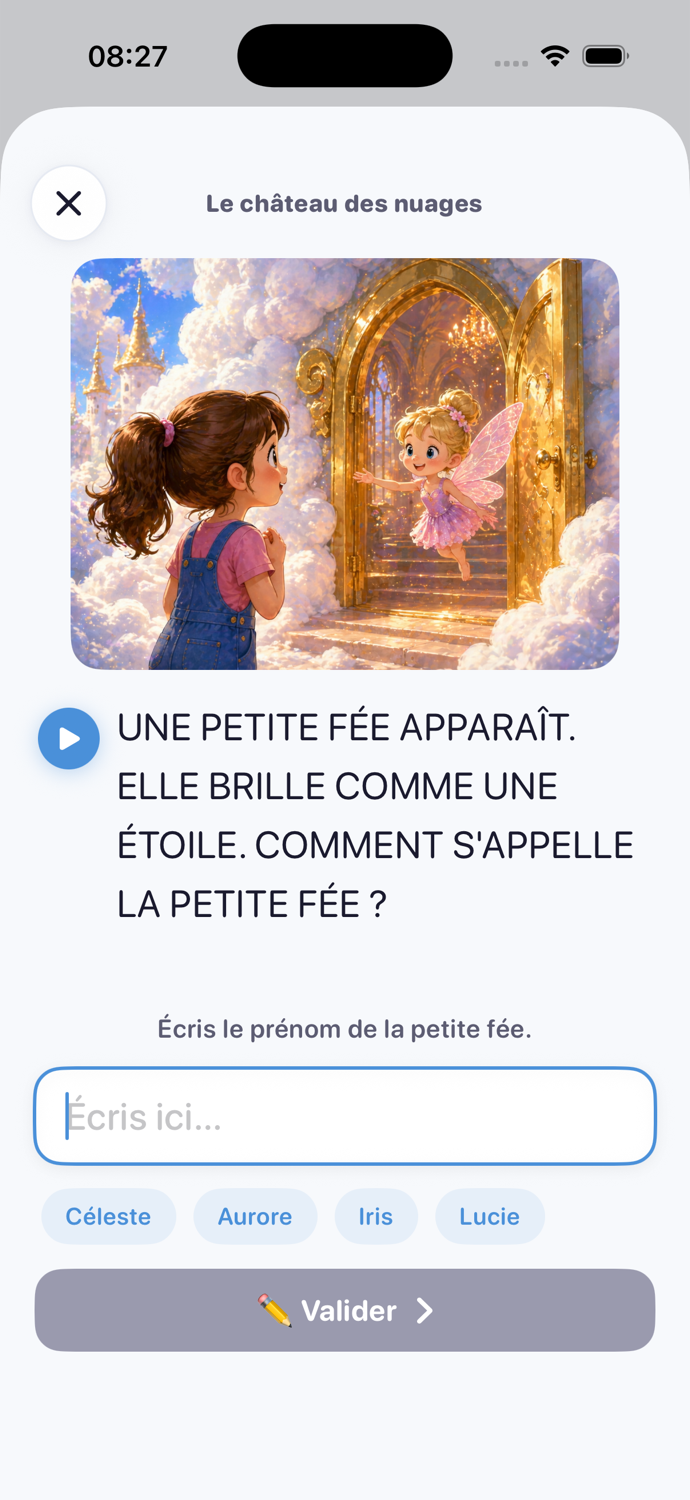 Lilou - Mini-jeu ecriture